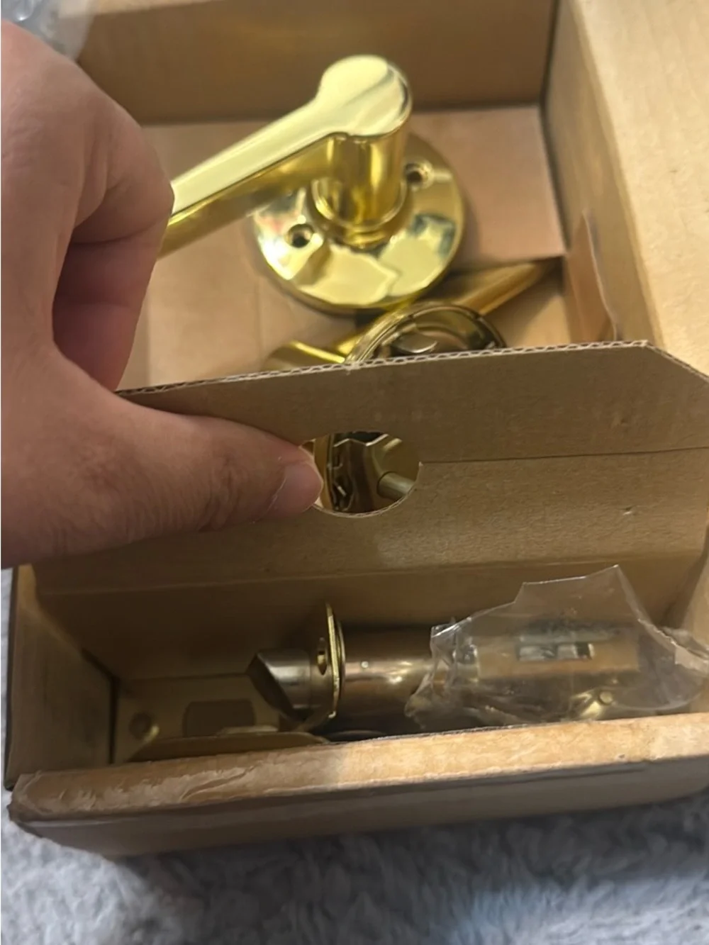 Gold door lever